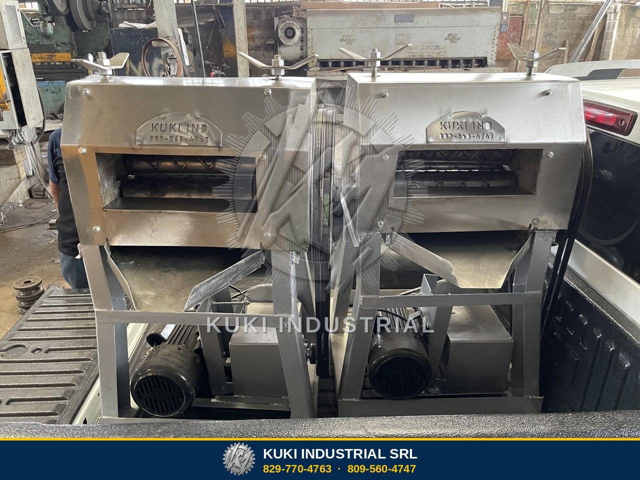 Trapiches para caña de acero inoxidable con la placa de Kuki Industrial listos para entrega